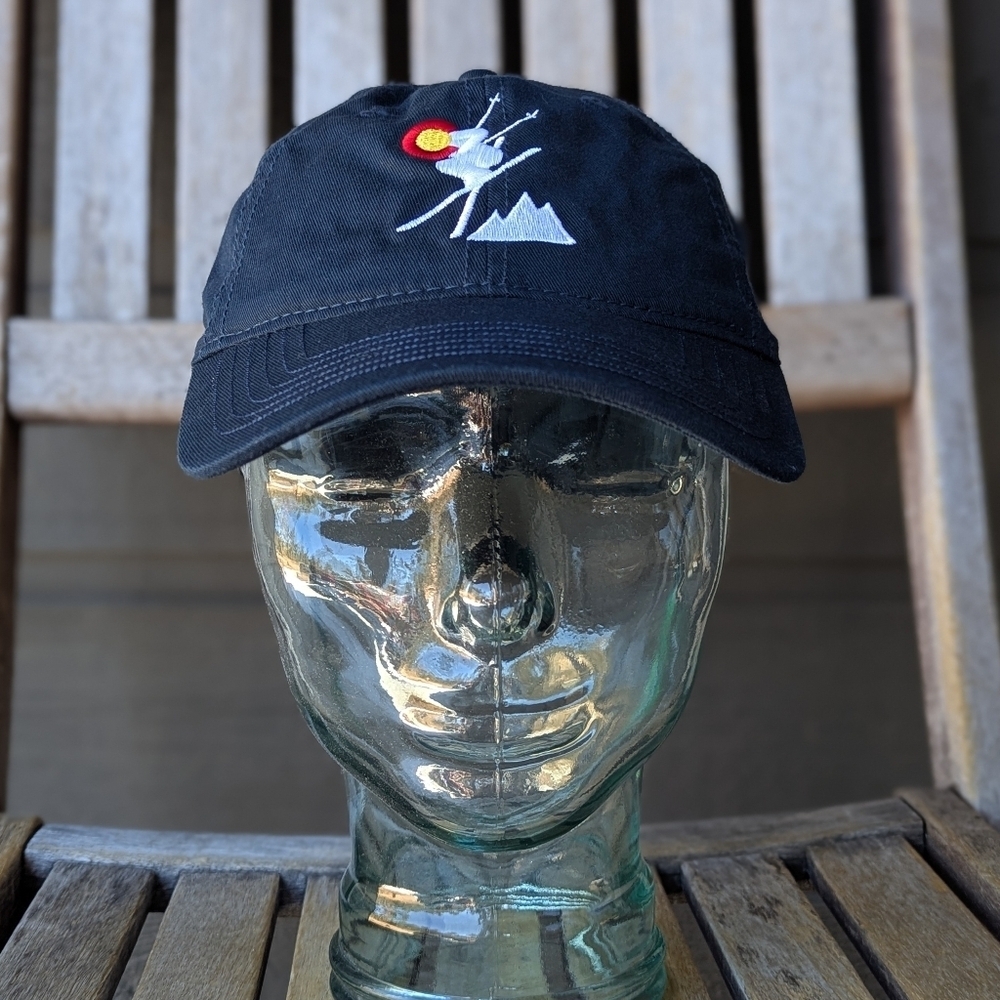 NWOT Ouray Sportswear Mountain Skiing Colorado Head Dad Hat Cap Navy Blue Unisex